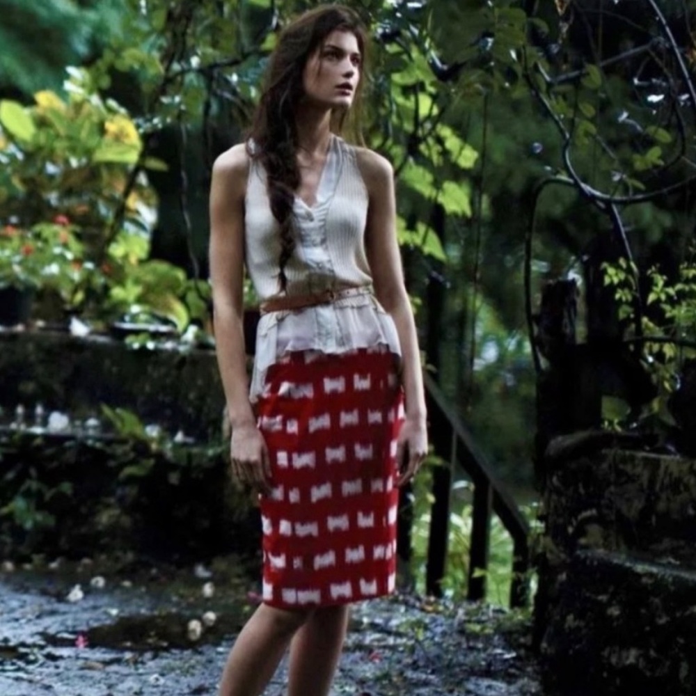 Anthropologie Corey Lynn Calter Red Pencil Skirt
